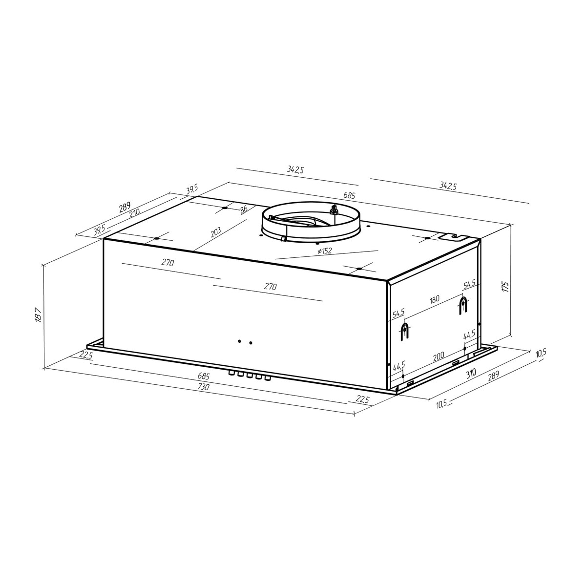 Exaustor de Filtragem Cata GCB 73 X de 3 Velocidades e de 73 cm - Inox Inox-2