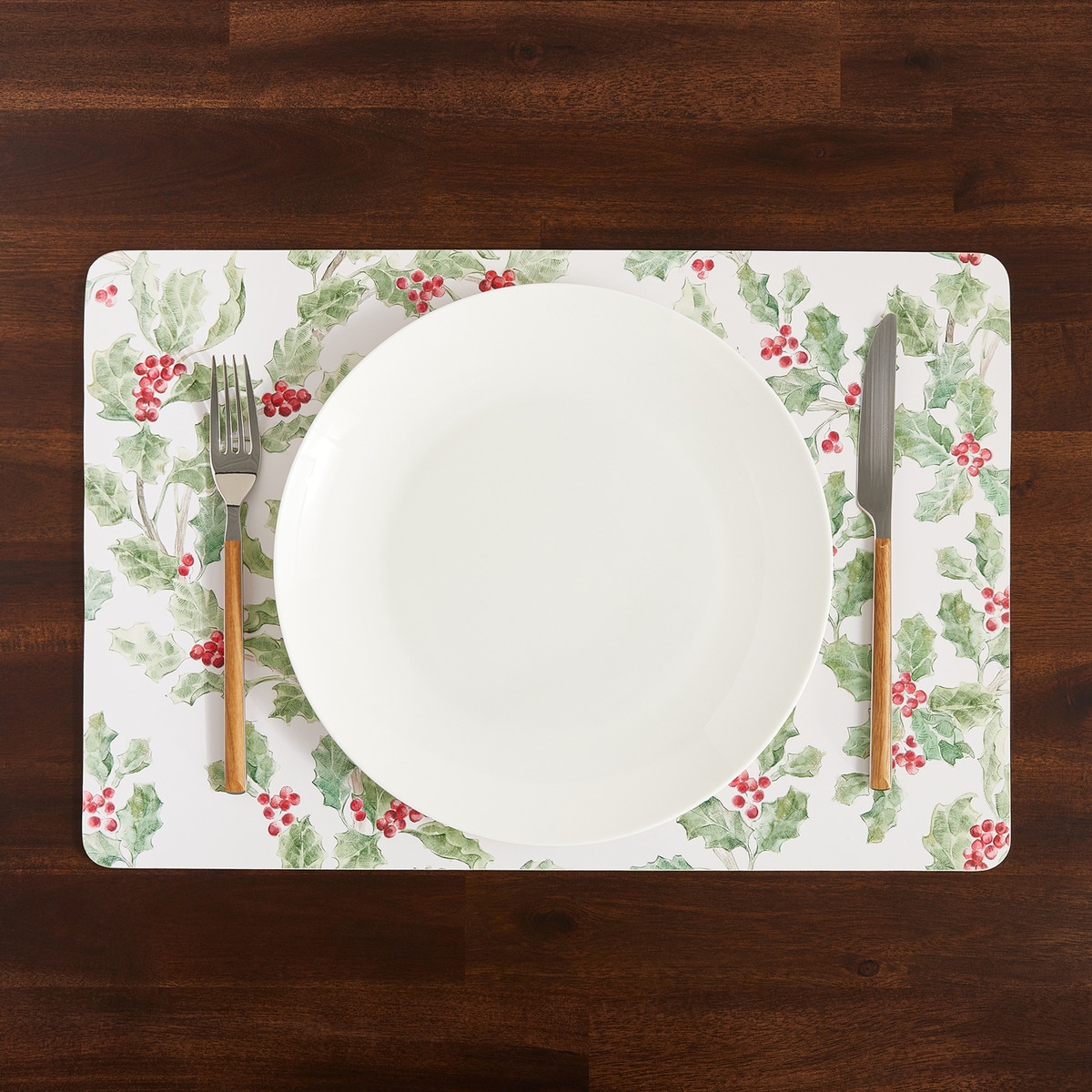 Mantel individual navideño MDF Acebo El Corte Inglés Multicolor-1