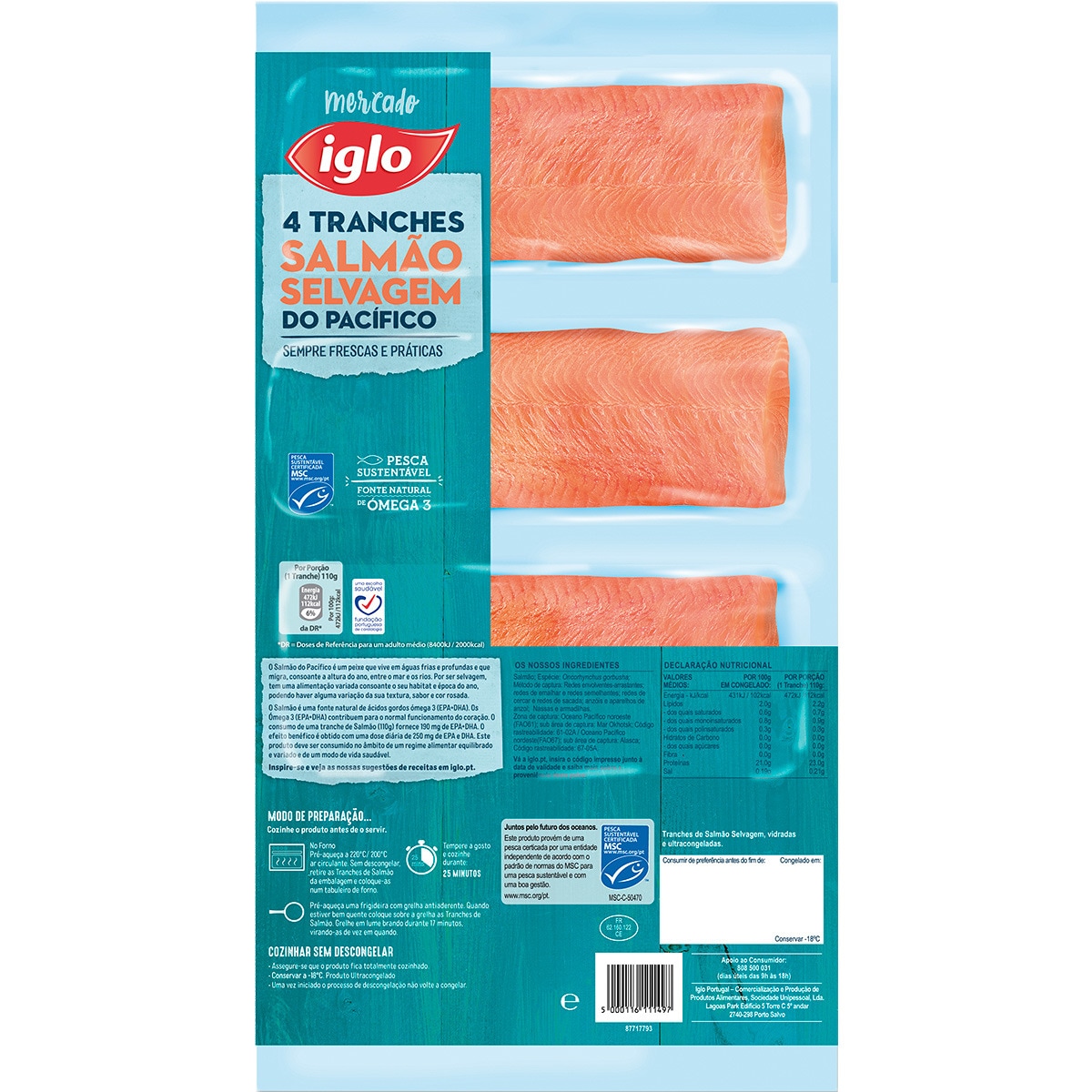 Tranches de Salmão Selvagem embalagem 440 g