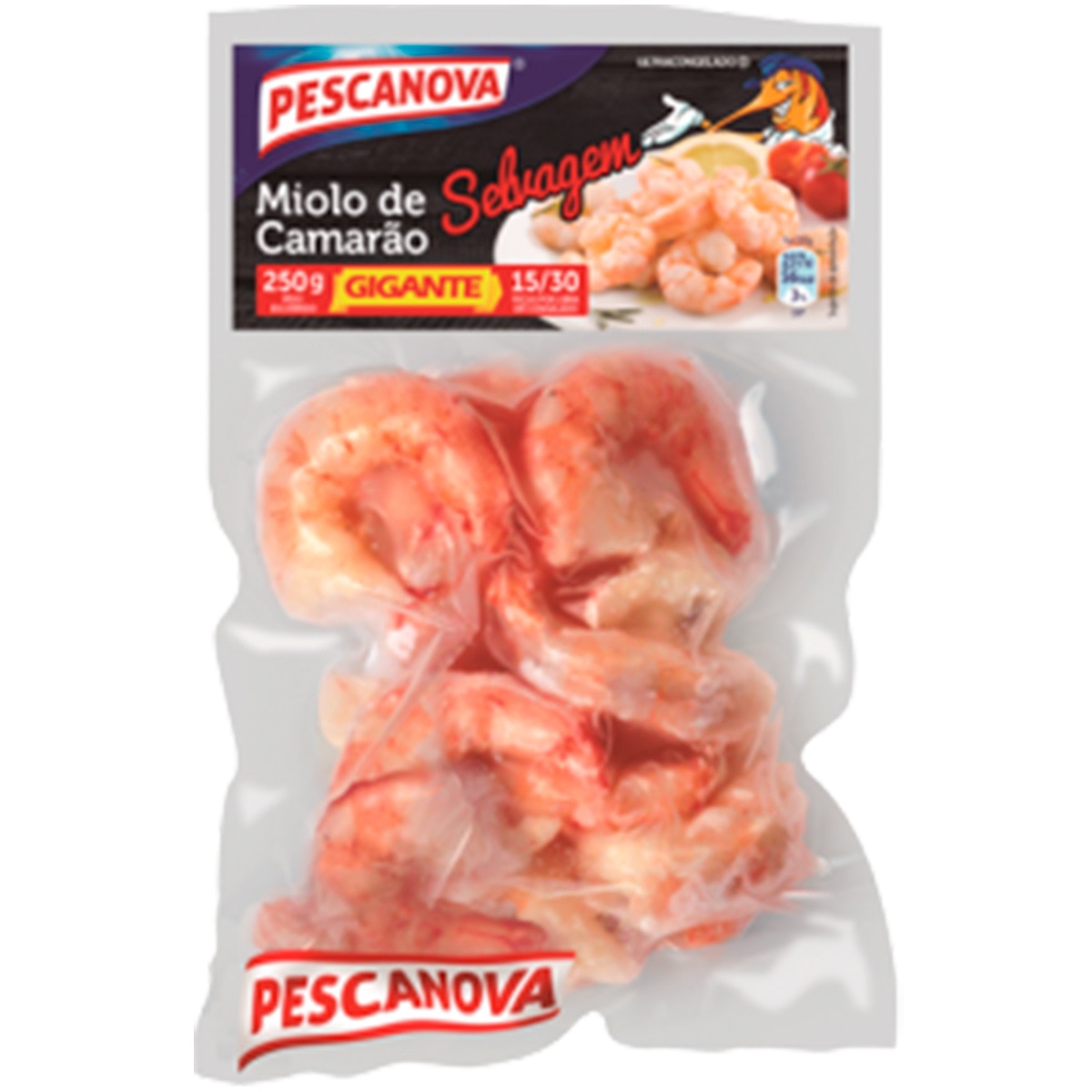 Miolo de Camarão Cru 15/30 Unidades embalagem 250 g