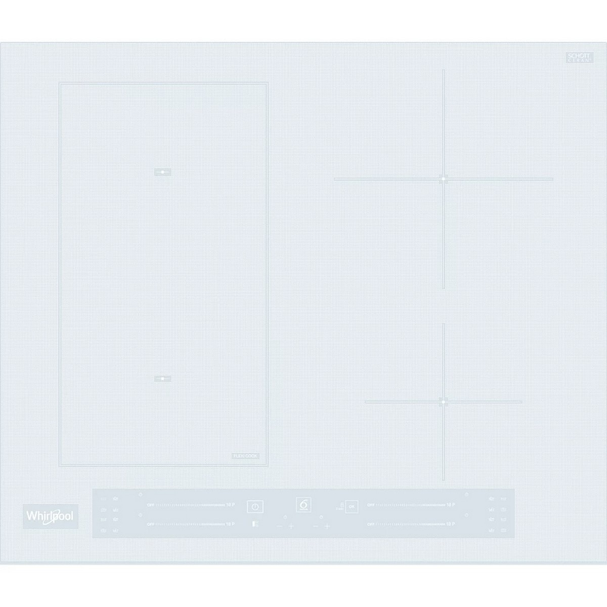 Imagem 0 de Placa de Indução e Vitrocerâmica Whirlpool FlexiCook WL S5360 BF/W com 4 Zonas e de 59 cm - Branco