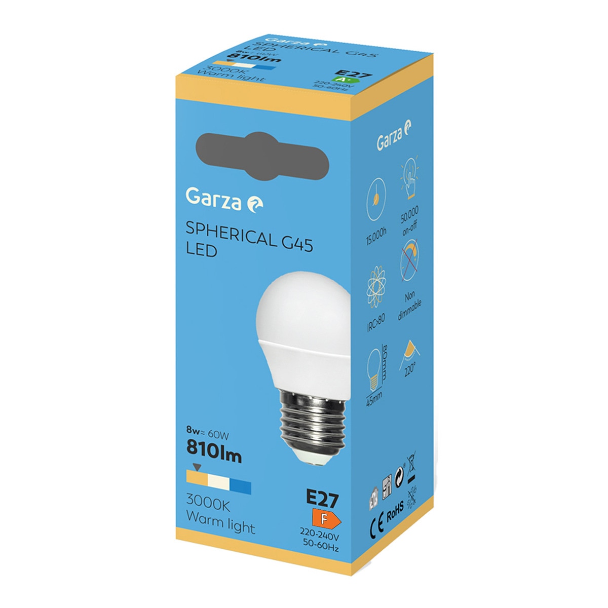 Lâmpada LED Esférica E27 3000 K 810 lm - 8 W Luz quente (<=3000 K).-2