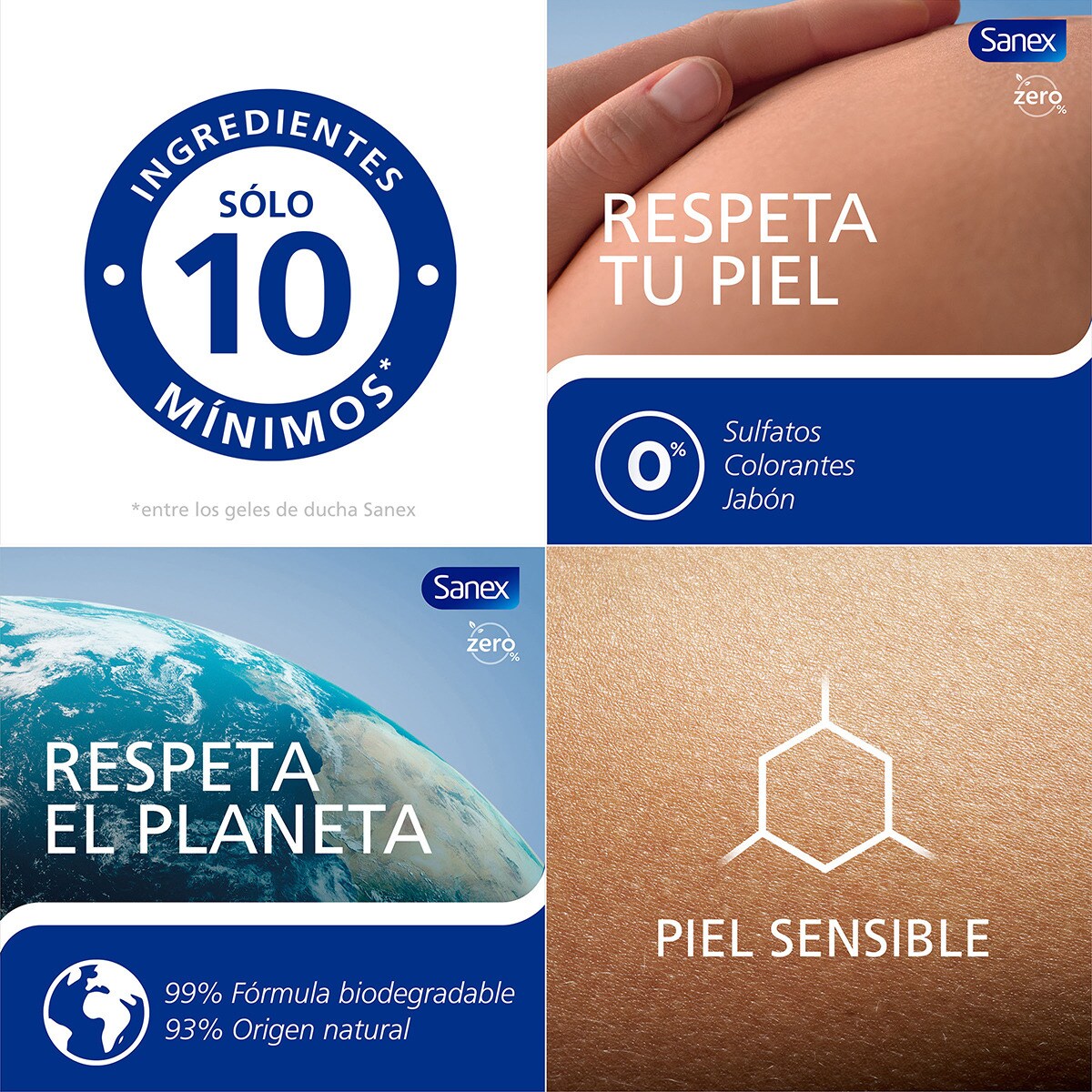 Zero shower gel for body and face 2 in 1 0 fragrances, colourings and