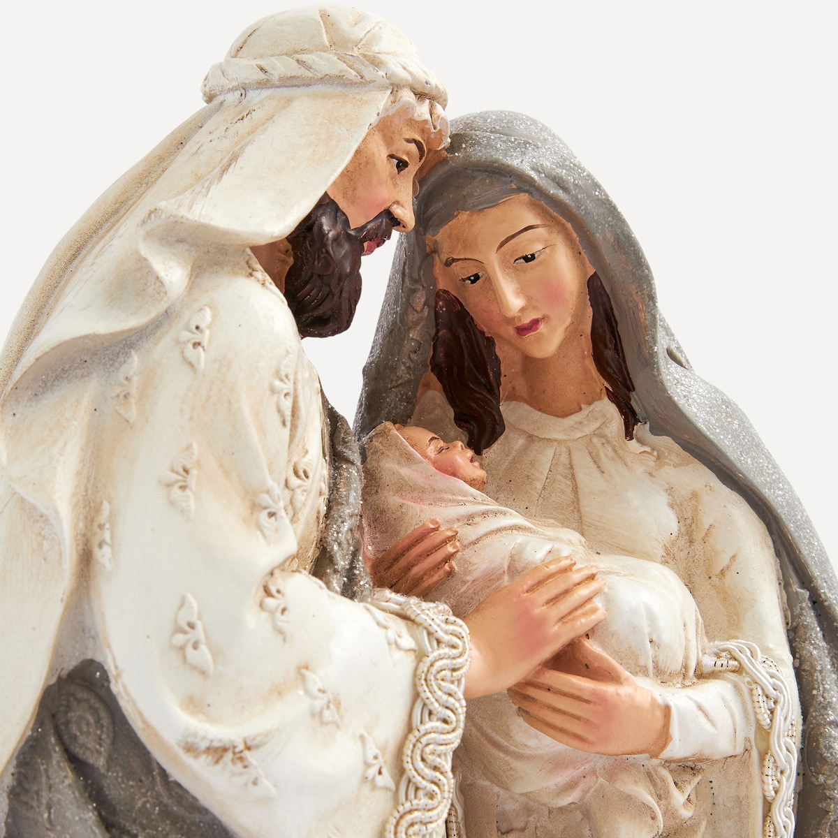 Presépio com Efeito de Glitter Branco-2