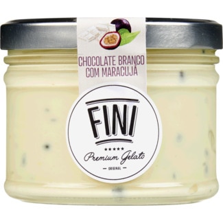 Gelado de Chocolate Branco com Maracujá frasco 465 ml - Fini