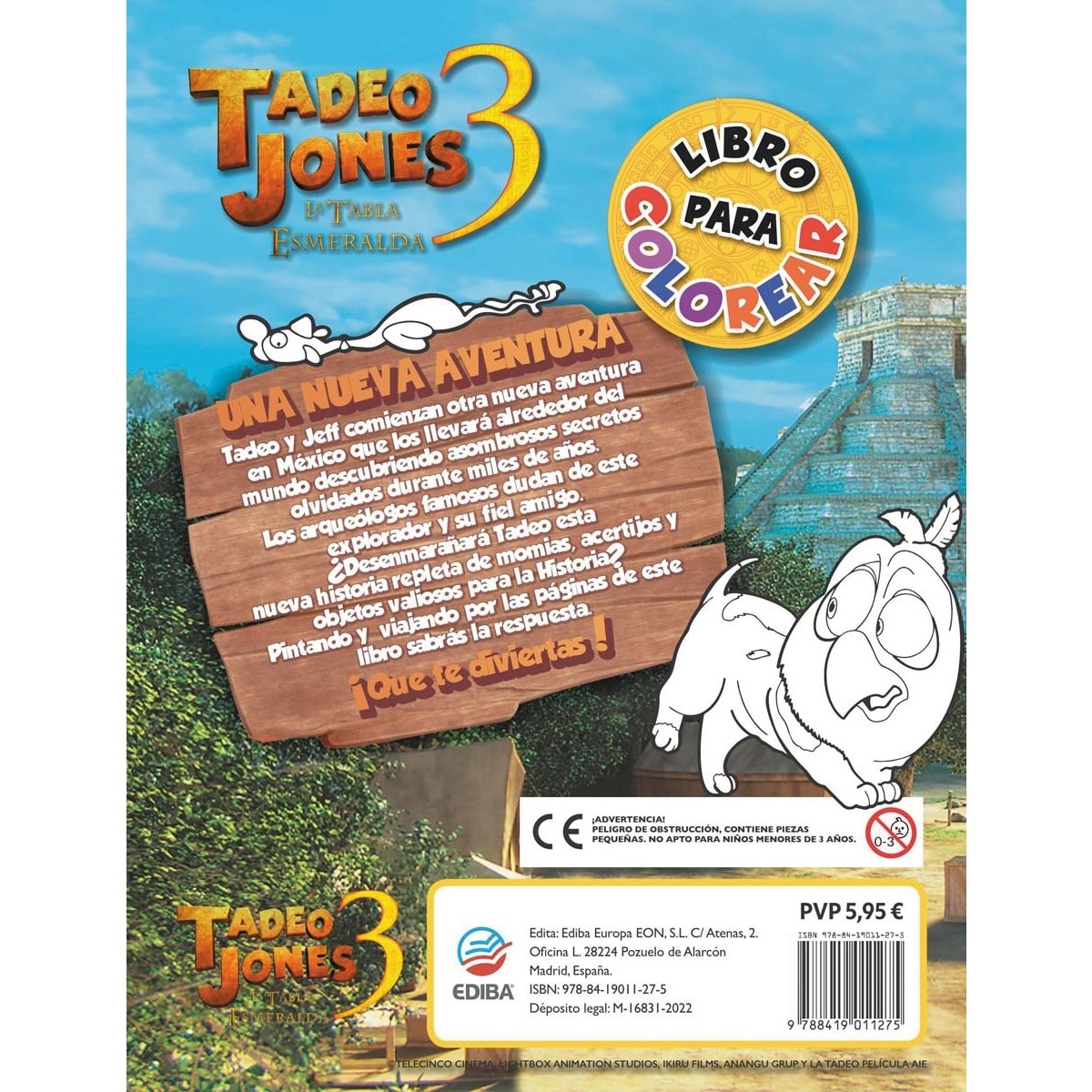 Libro Colorea Tadeo Jones La tabla esmeralda. (Tapa blanda) · EDIBA