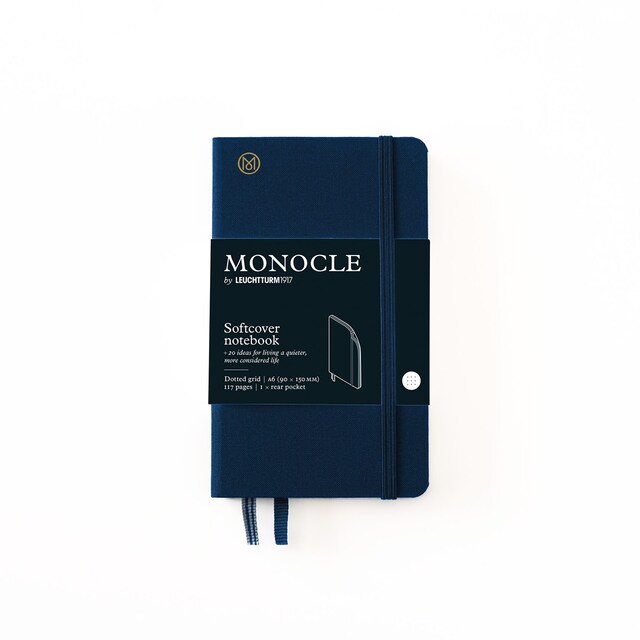 Imagem 0 de Bloco Notebook Monocle Pocket Pontilhado Capa Dura Linho - Azul-Marinho