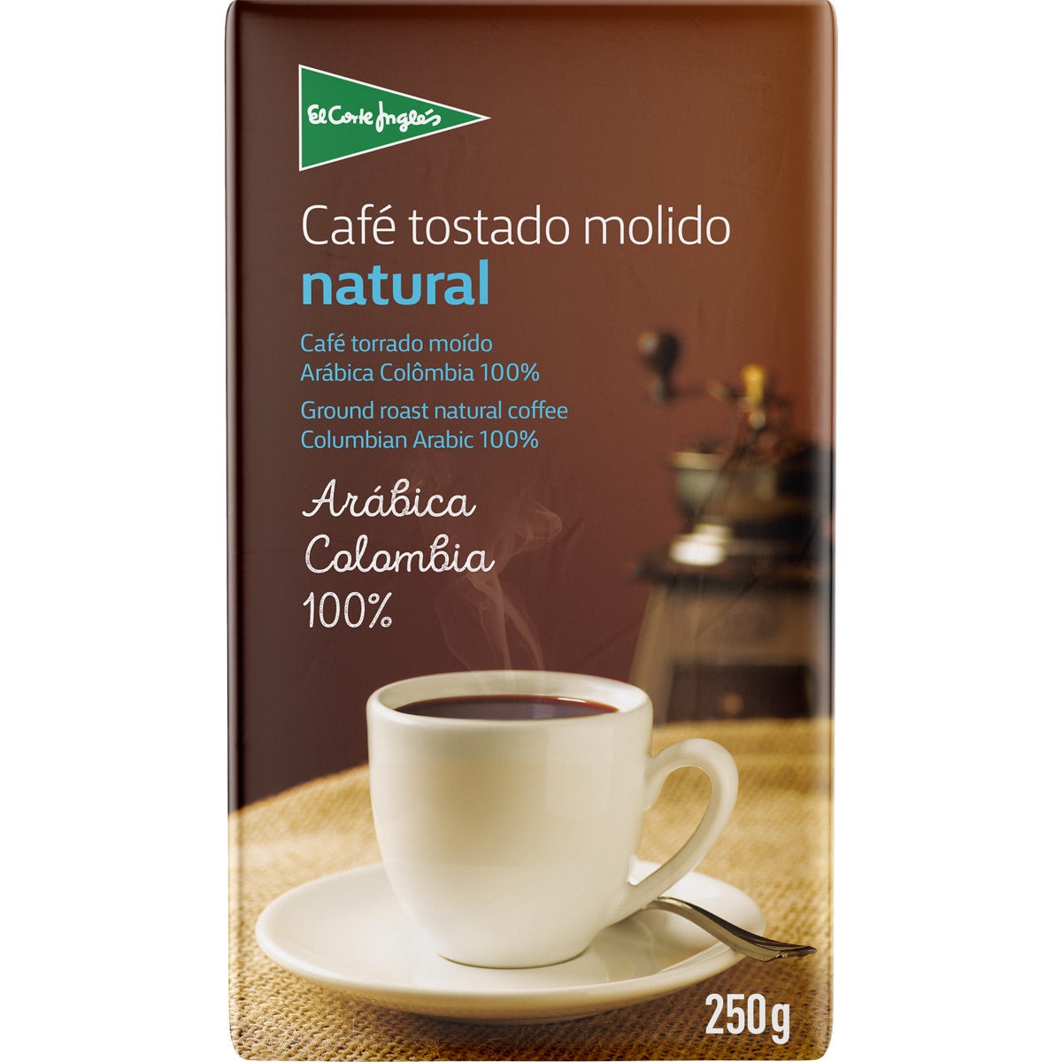 café molido natural 100 % arábica Colombia paquete 250 g