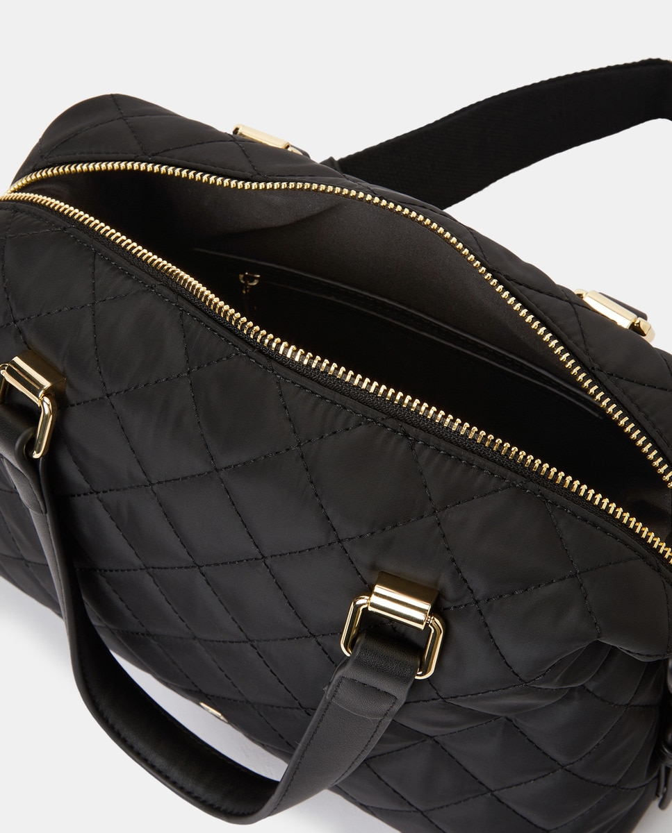 Mala de Mão Acolchoada com Fecho de Correr - Verde Preto-3