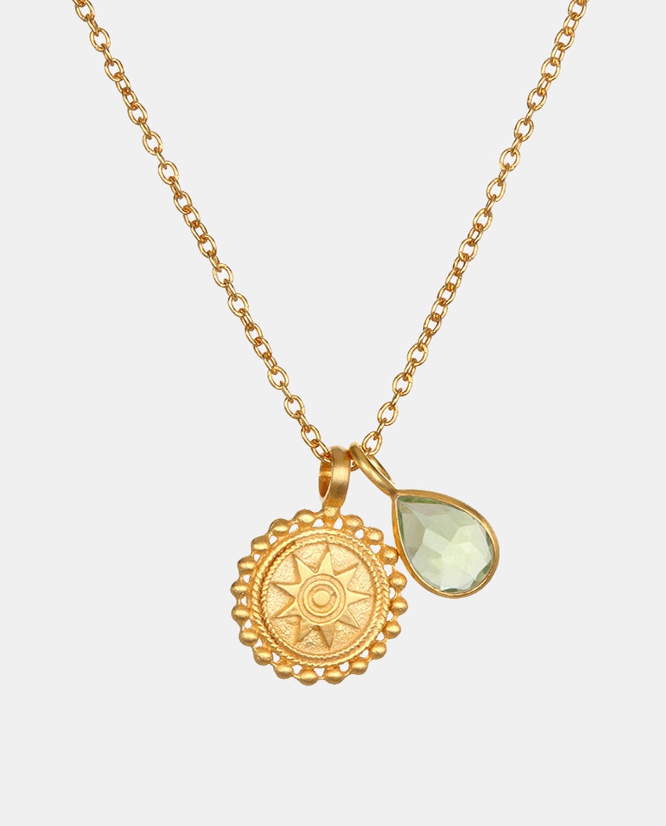 Collar Mandala August con peridoto Verde-1
