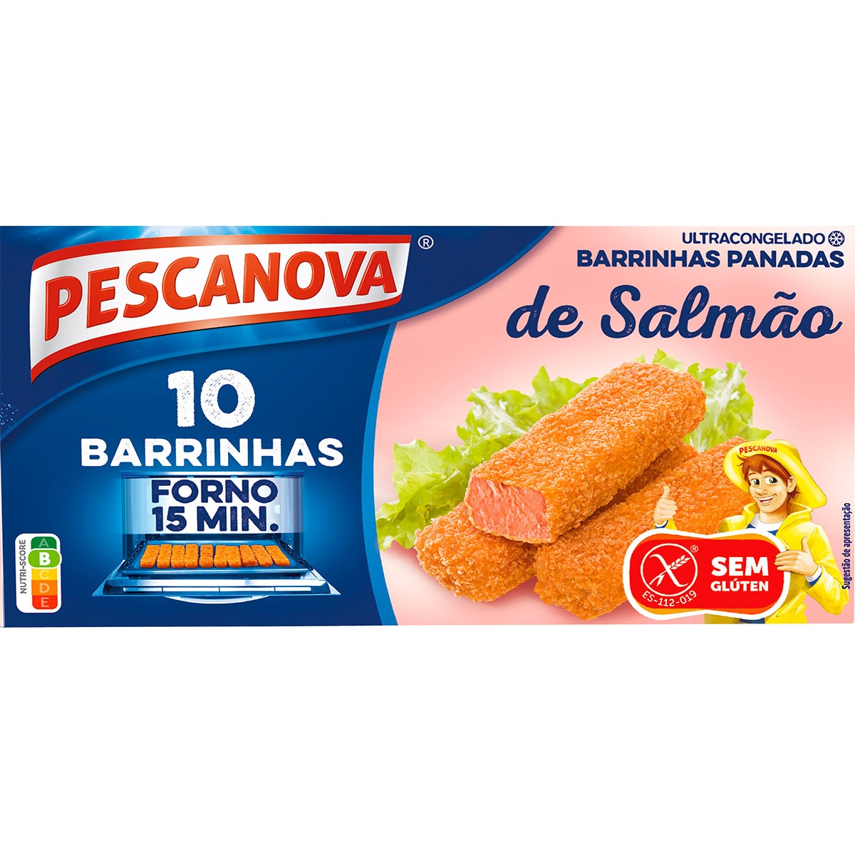 Barrinhas de Salmão Sem Glúten 10 Unidades embalagem 300 g