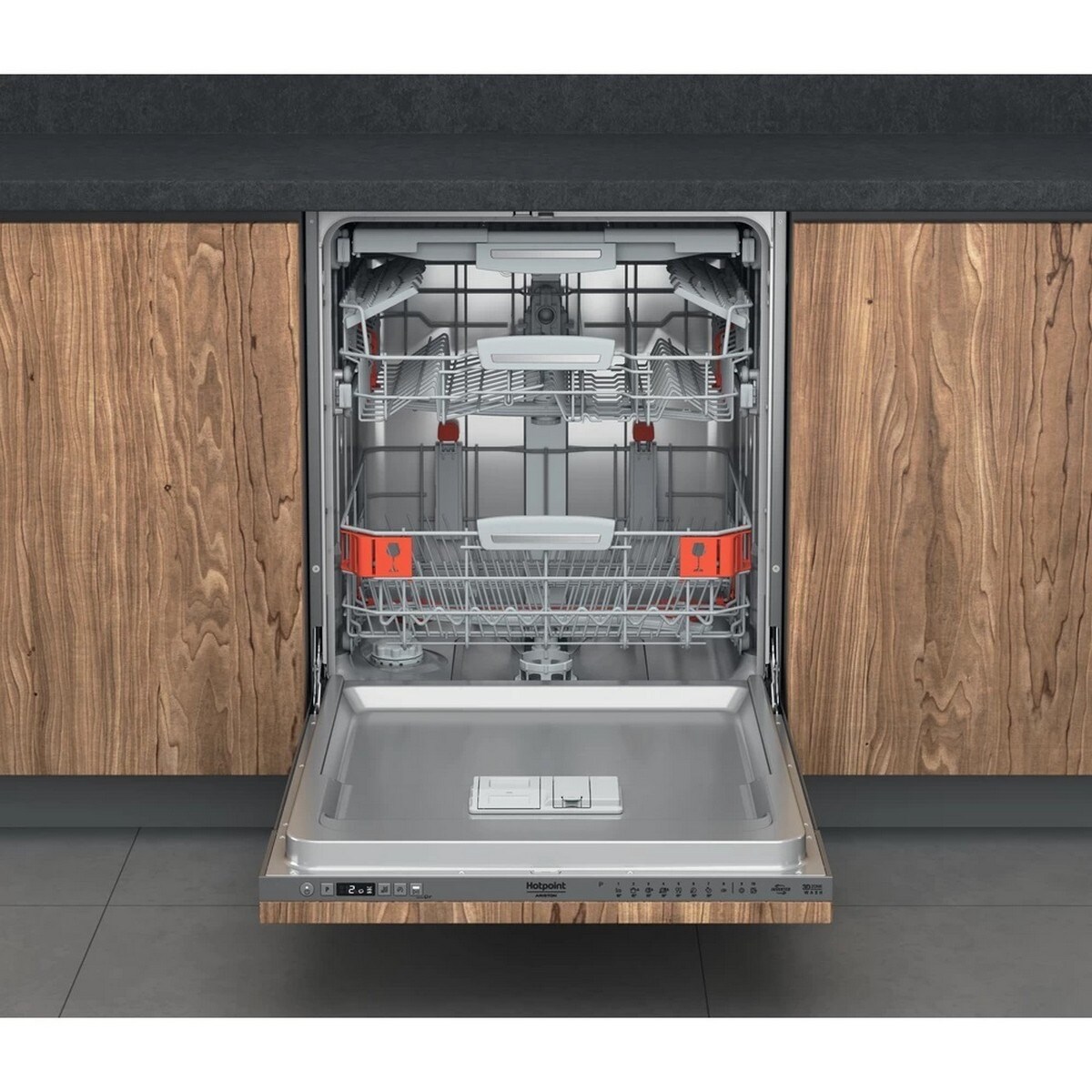 Máquina de Lavar Loiça Encastrável HotPoint HIC 3O33 WLEG 3º Cesto, de 14 Talheres e de 59,8 cm - Painel Inox Inox-3