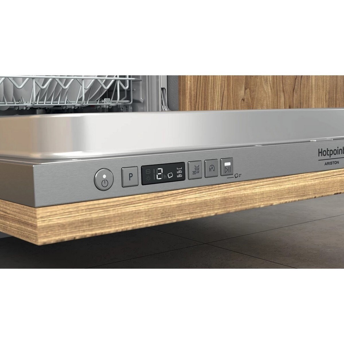 Máquina de Lavar Loiça Encastrável HotPoint HIC 3O33 WLEG 3º Cesto, de 14 Talheres e de 59,8 cm - Painel Inox Inox-10