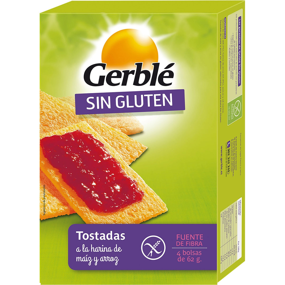 tostadas a la harina de maíz y arroz sin gluten envase 250 g