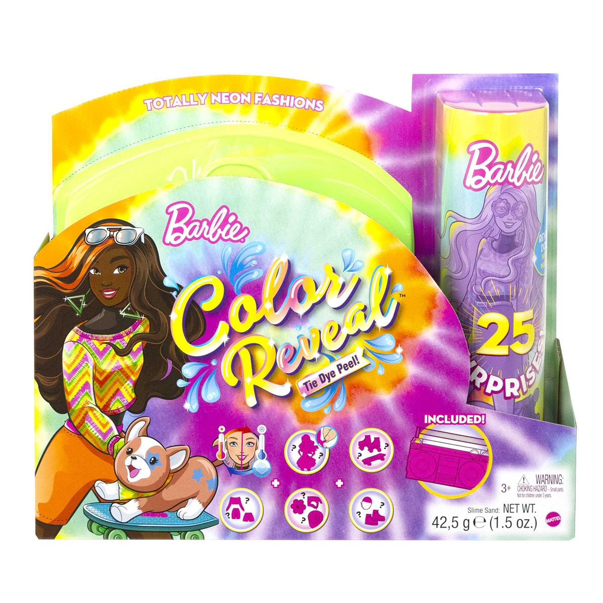 Barbie Color Reveal Set de regalo Serie Neon Tie-Dye Unicornio · Barbie ...