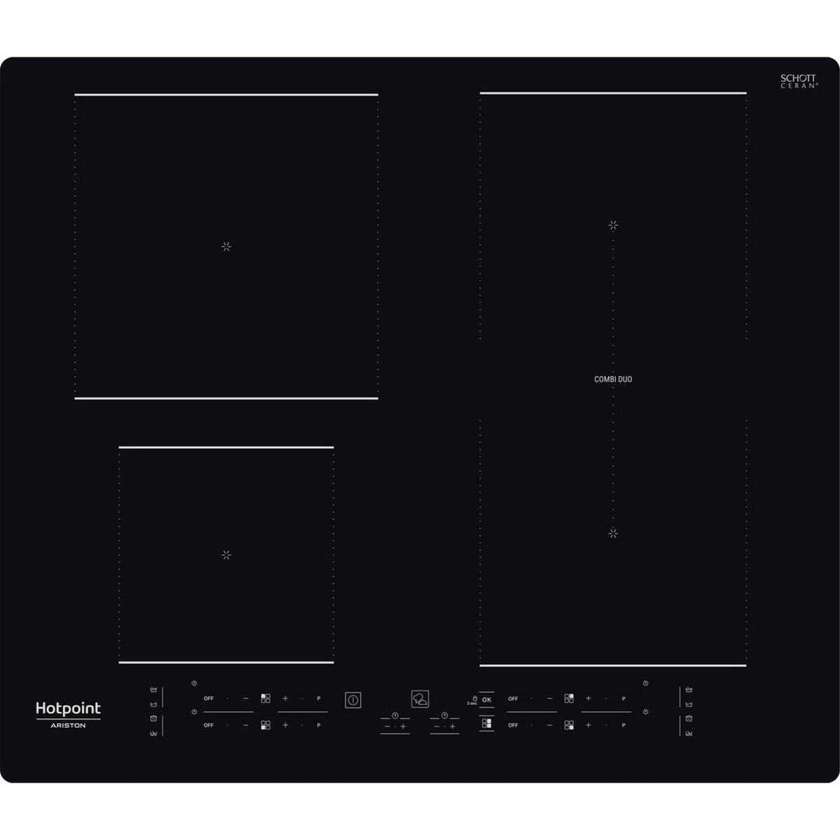 Imagem 0 de Placa de Indução HotPoint HB 4860B NE com 4 Zonas e de 59 cm - Ceramic Glass Preto