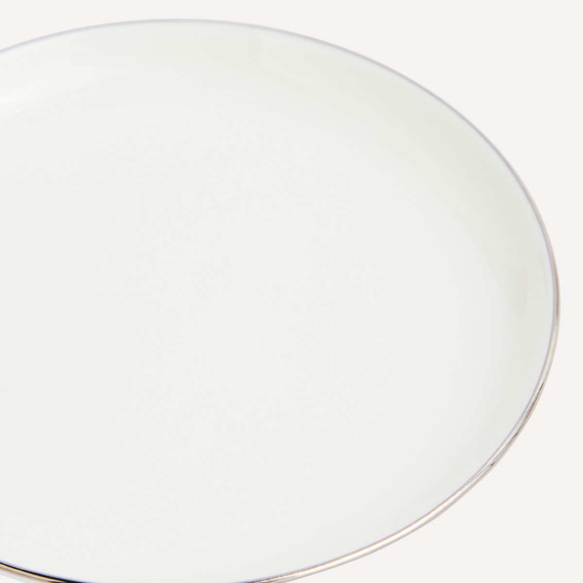 Prato de Pão com Fio de Prata Bone China Branco-3