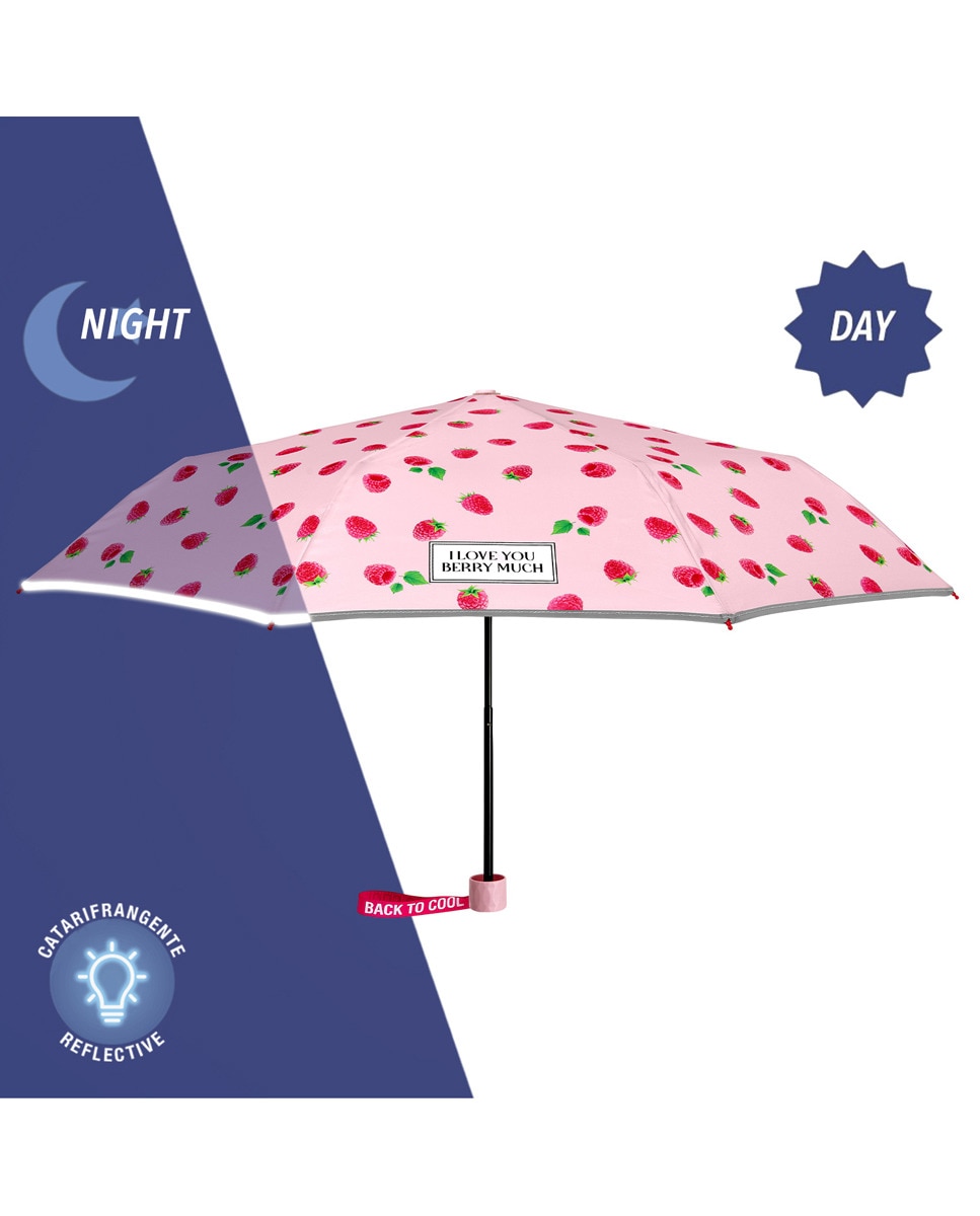 Guarda-Chuva Infantil Dobrável com Morangos - Rosa Rosa-4