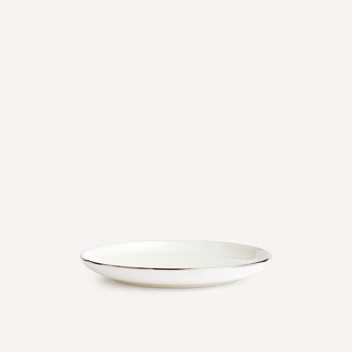 Prato de Pão com Fio de Prata Bone China Branco-2