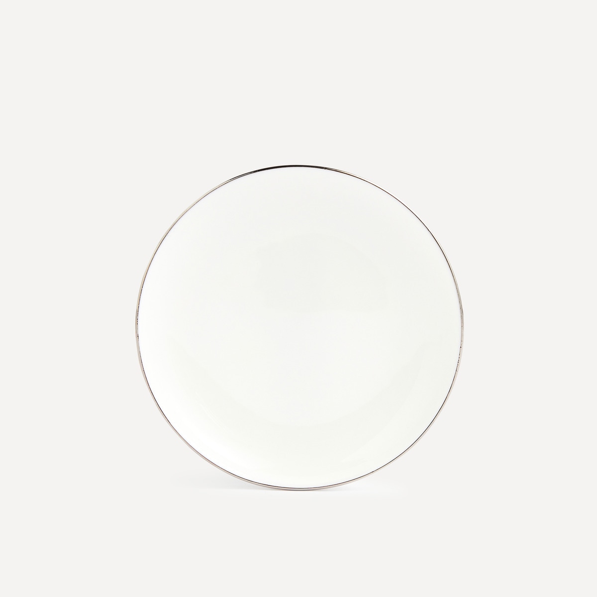 Prato de Pão com Fio de Prata Bone China Branco-1