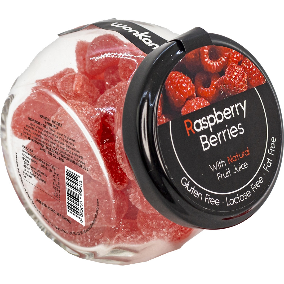 caramelos de goma sabor fresa 100% natural bote 125 g