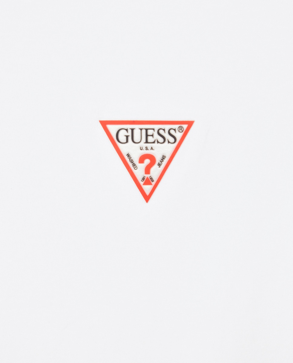 Camiseta de mujer logo mini cuello redondo - Guess - Blanco Blanco-5