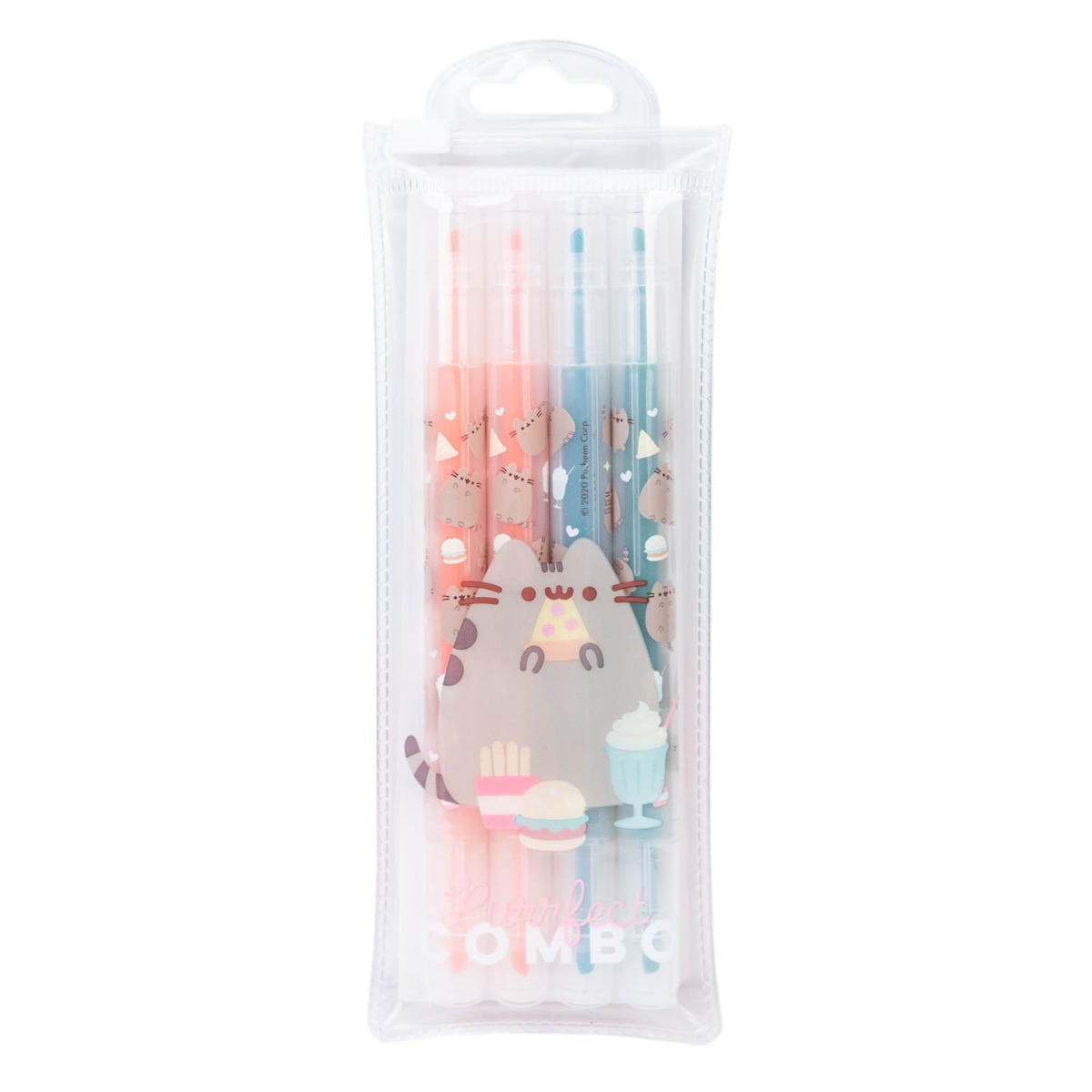 Set De Subrayadores Pusheen 16x6x1 Grupo Erik Editores Rosa Rosa / Azul-1