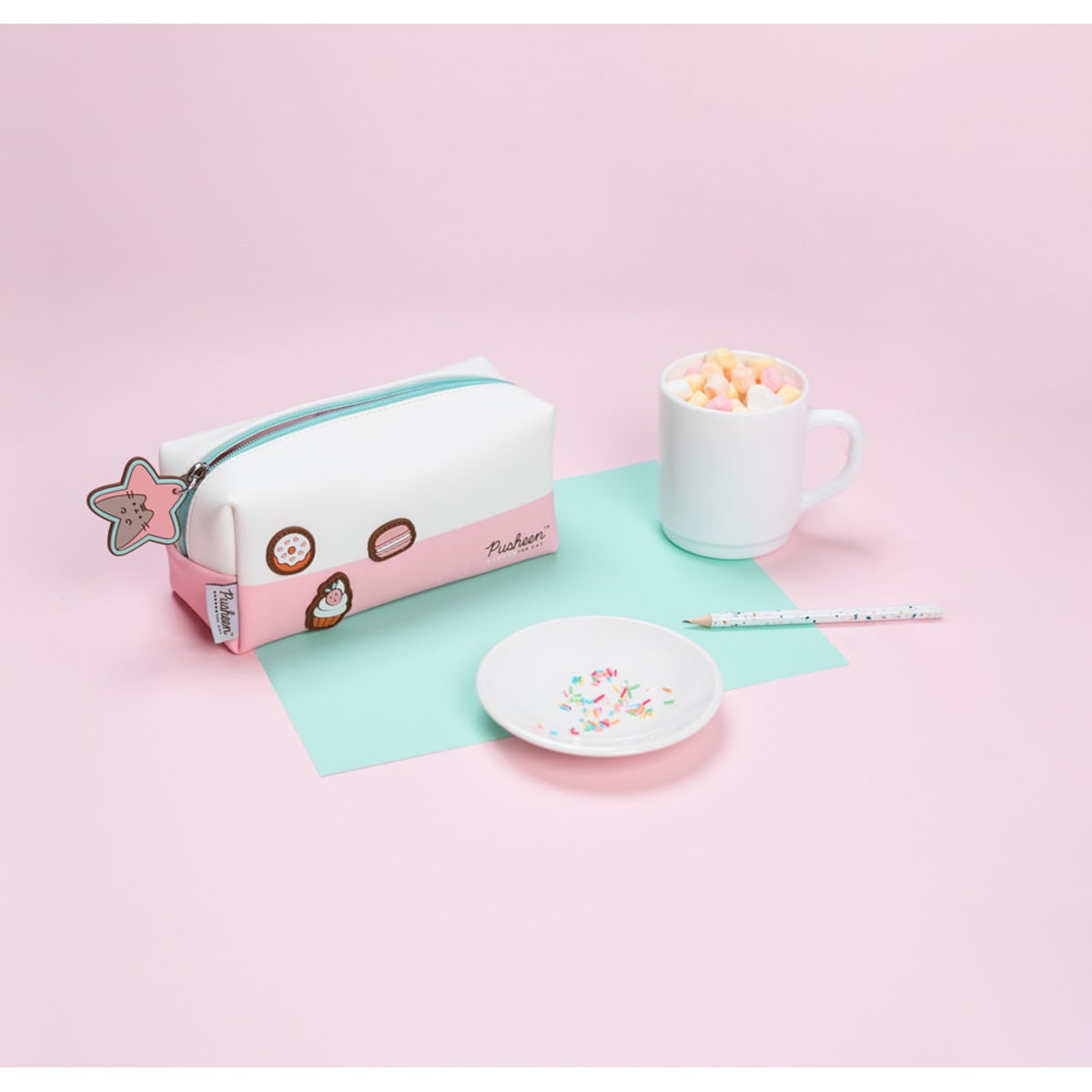 Neceser Maquillaje Pusheen 20x9x10 Grupo Erik Editores Rosa Rosa / Blanco-8