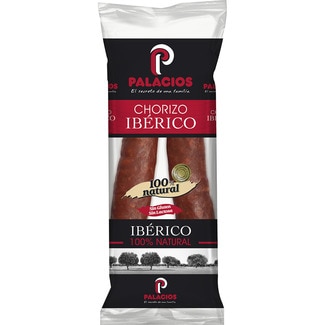 chorizo ibérico 100% natural sin gluten sin lactosa pieza 200 g - Palacios