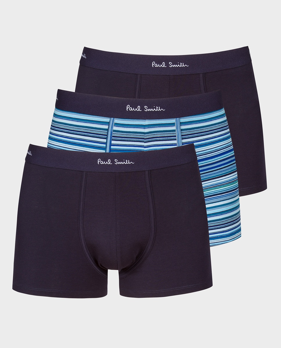 Pack de três boxers de malha de homem Azul-marinho-1