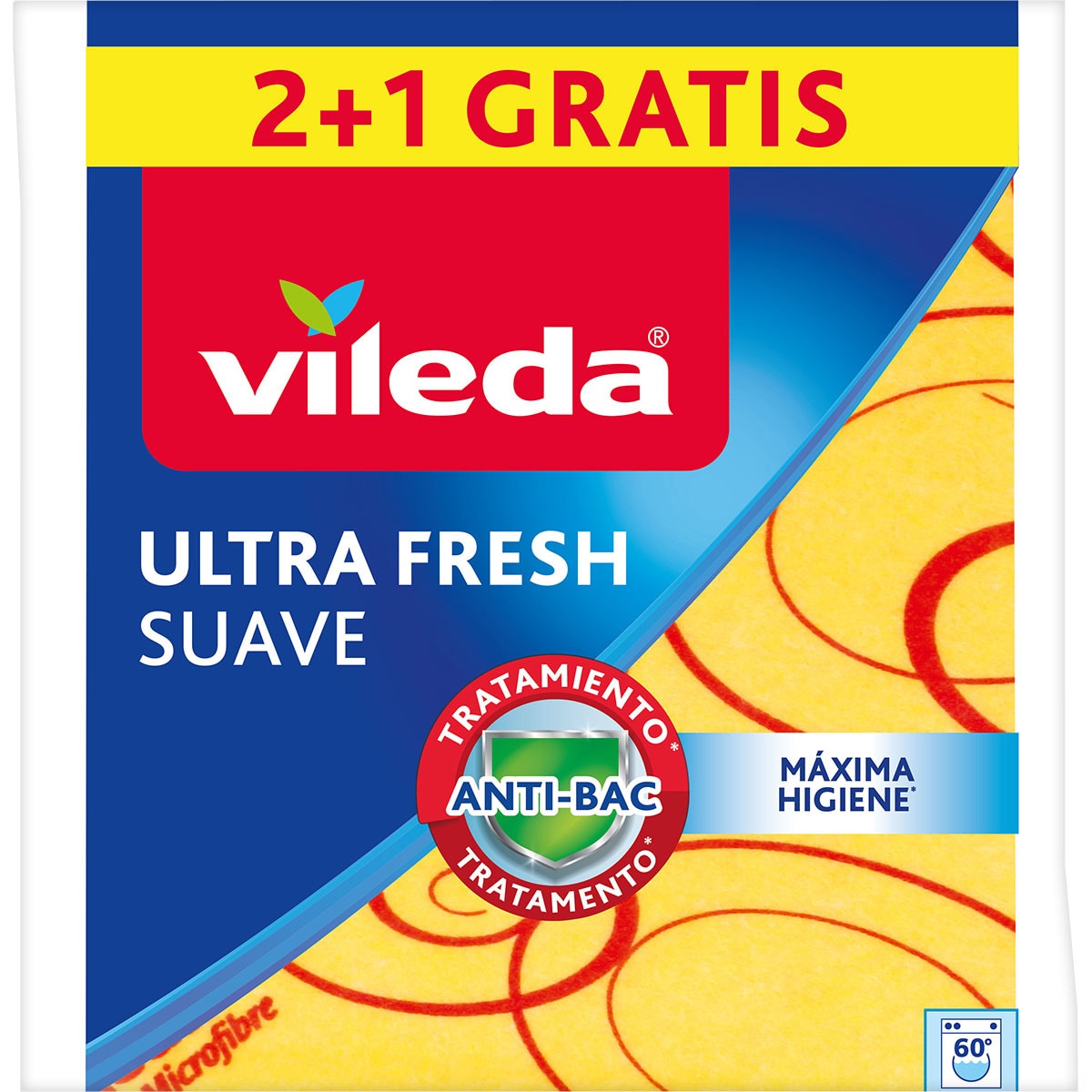 bayeta Ultra Fresh Suave tratamiento anti-bacteriano paquete 2 unidades + 1 unidad gratis