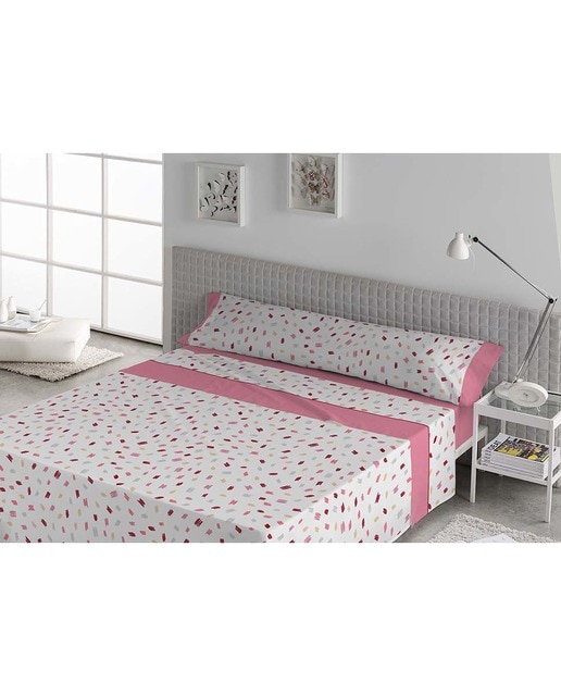 Imagen 0 de Juego de sábana tela karamelo 150 cm. jade rosa palo