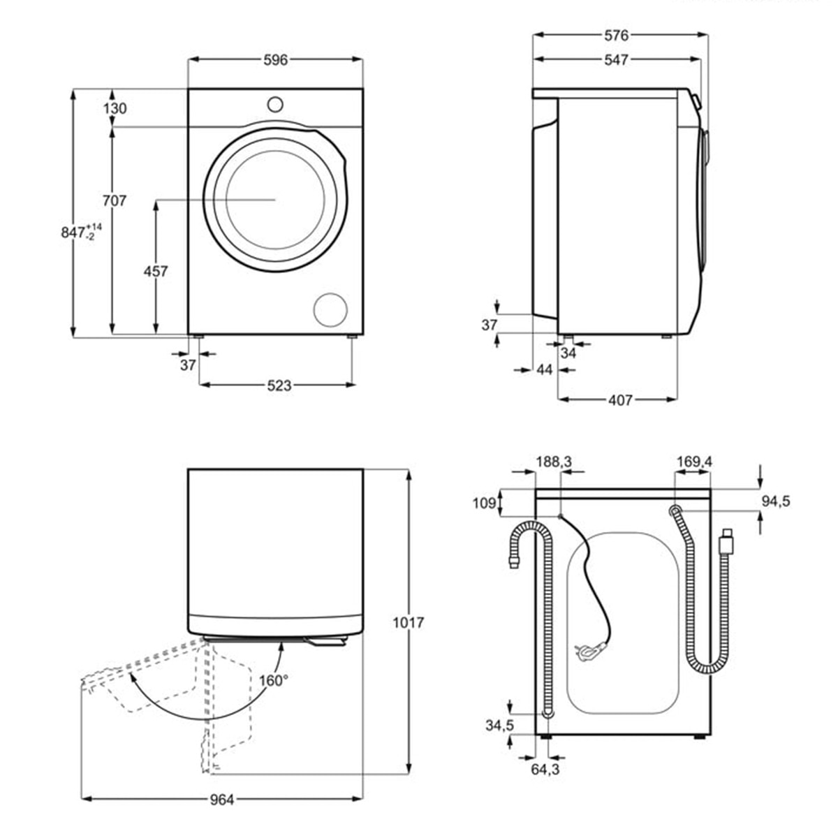Lavadora AEG 8 kg/ 1400 rpm, Prosense -LFR6184N2B Blanco-3
