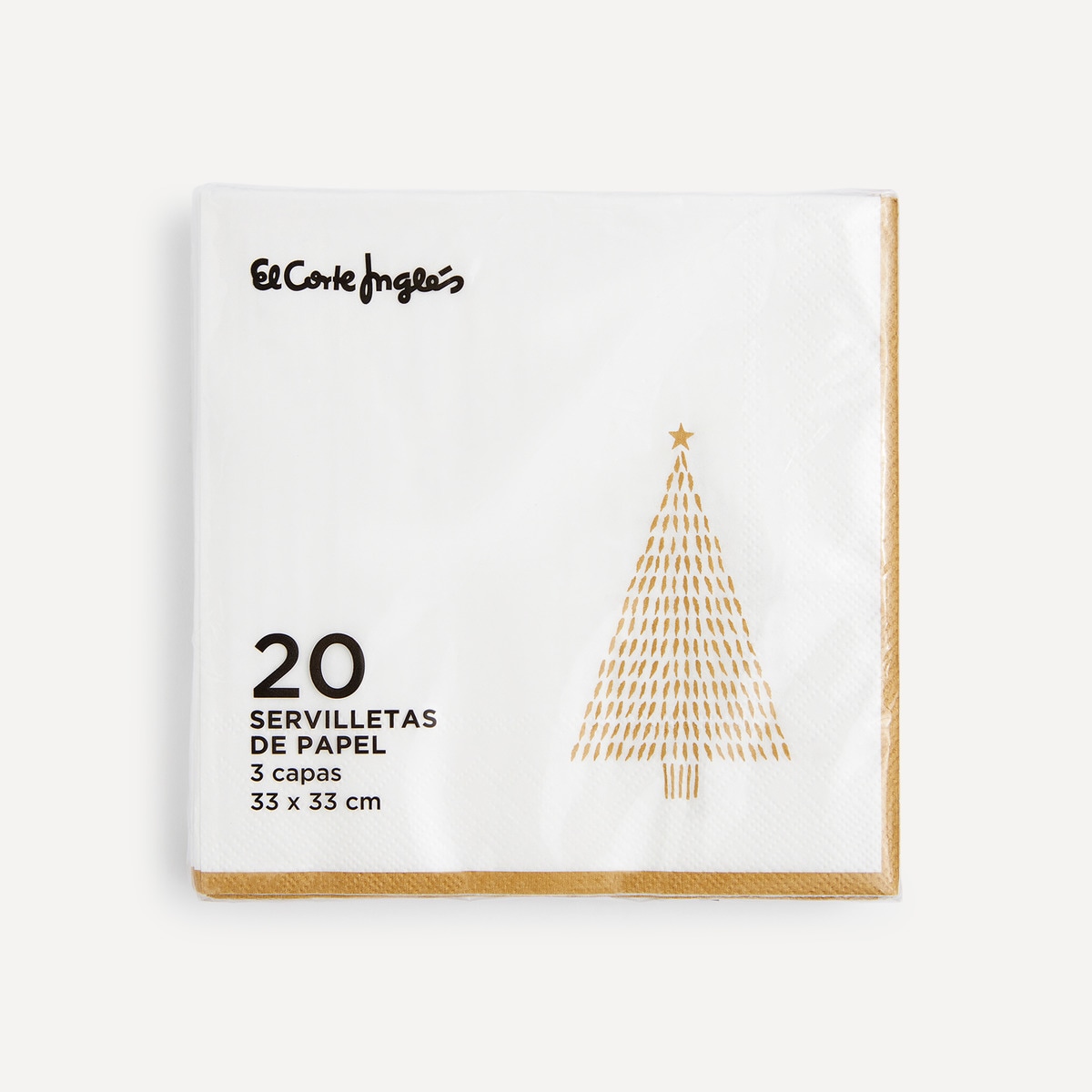 Pack de 20 Guardanapos Natalícios Neta de Papel Ouro-4