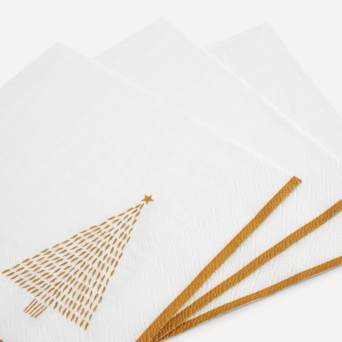 Pack de 20 Guardanapos Natalícios Neta de Papel Ouro-3
