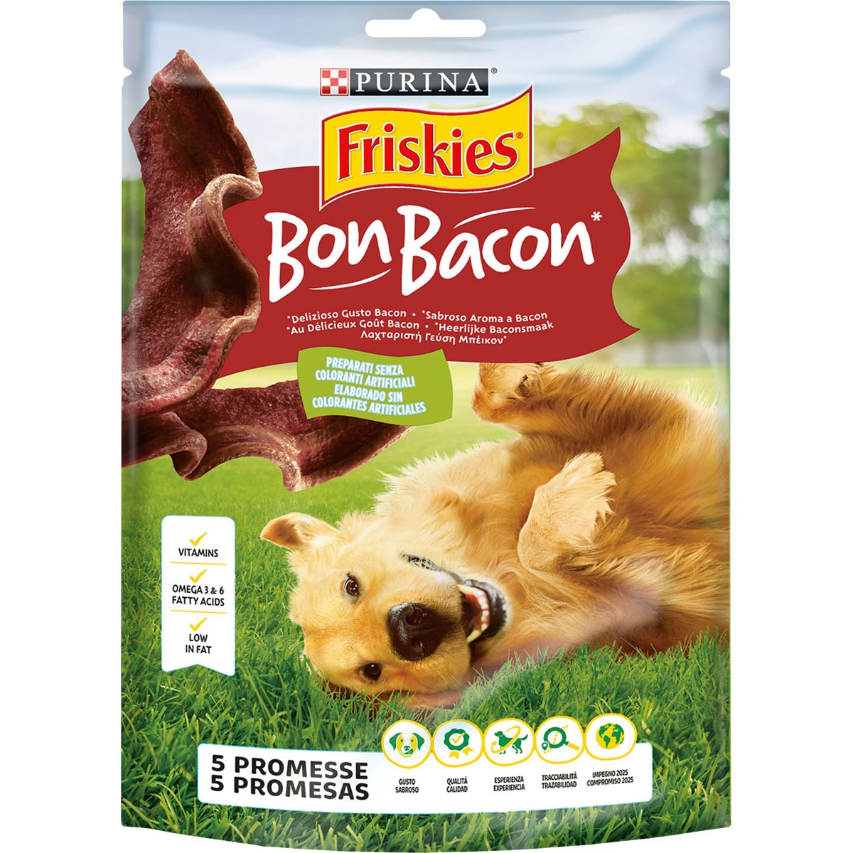Bon Bacon snacks para perros sabor a bacon envase 120 g
