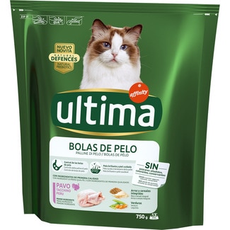 Bolas de Pelo pienso para gatos adultos con pavo envase 750 g - Ultima