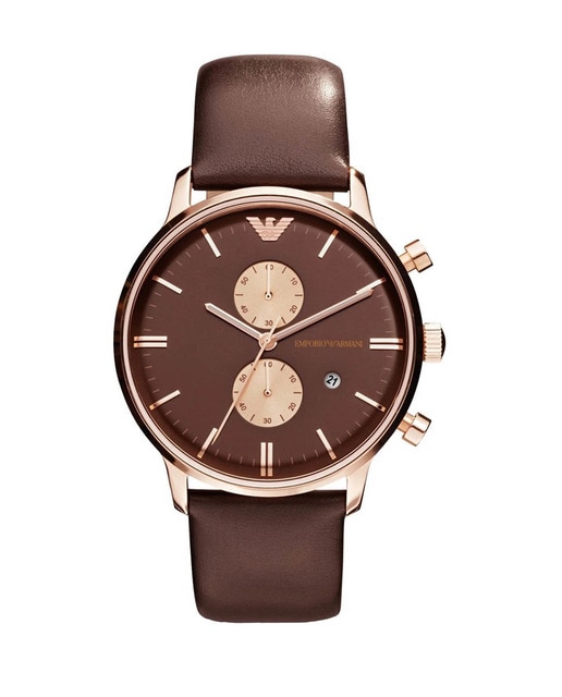 Imagen 0 de Reloj cronógrafo hombre piel - marrón