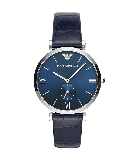 Imagen 0 de Reloj analógico hombre piel - azul