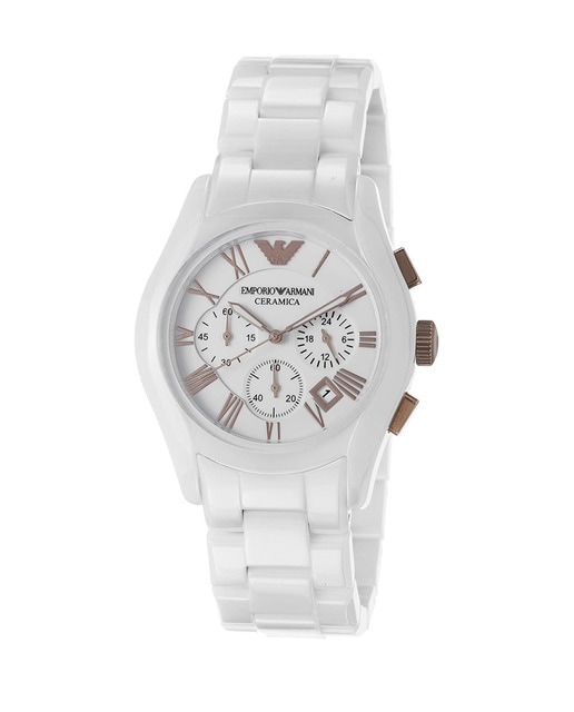 Imagen 0 de Reloj anaógico hombre cerámica - blanco