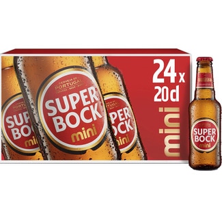 Cerveja Mini Nacional Branca Pack 24 unidades garrafa 20 cl - Super Bock