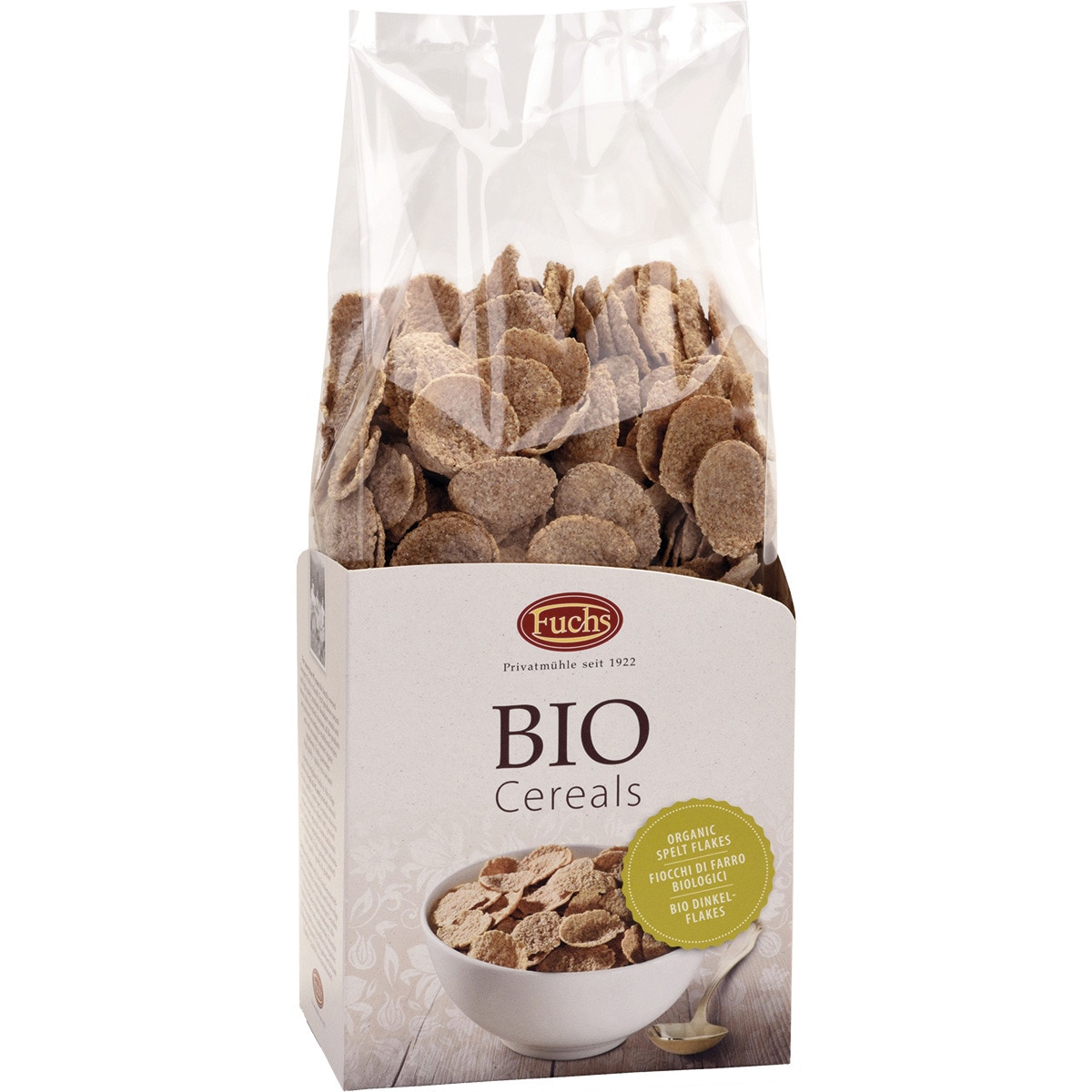 Cereais Flakes de Espelta Bio embalagem 300 g