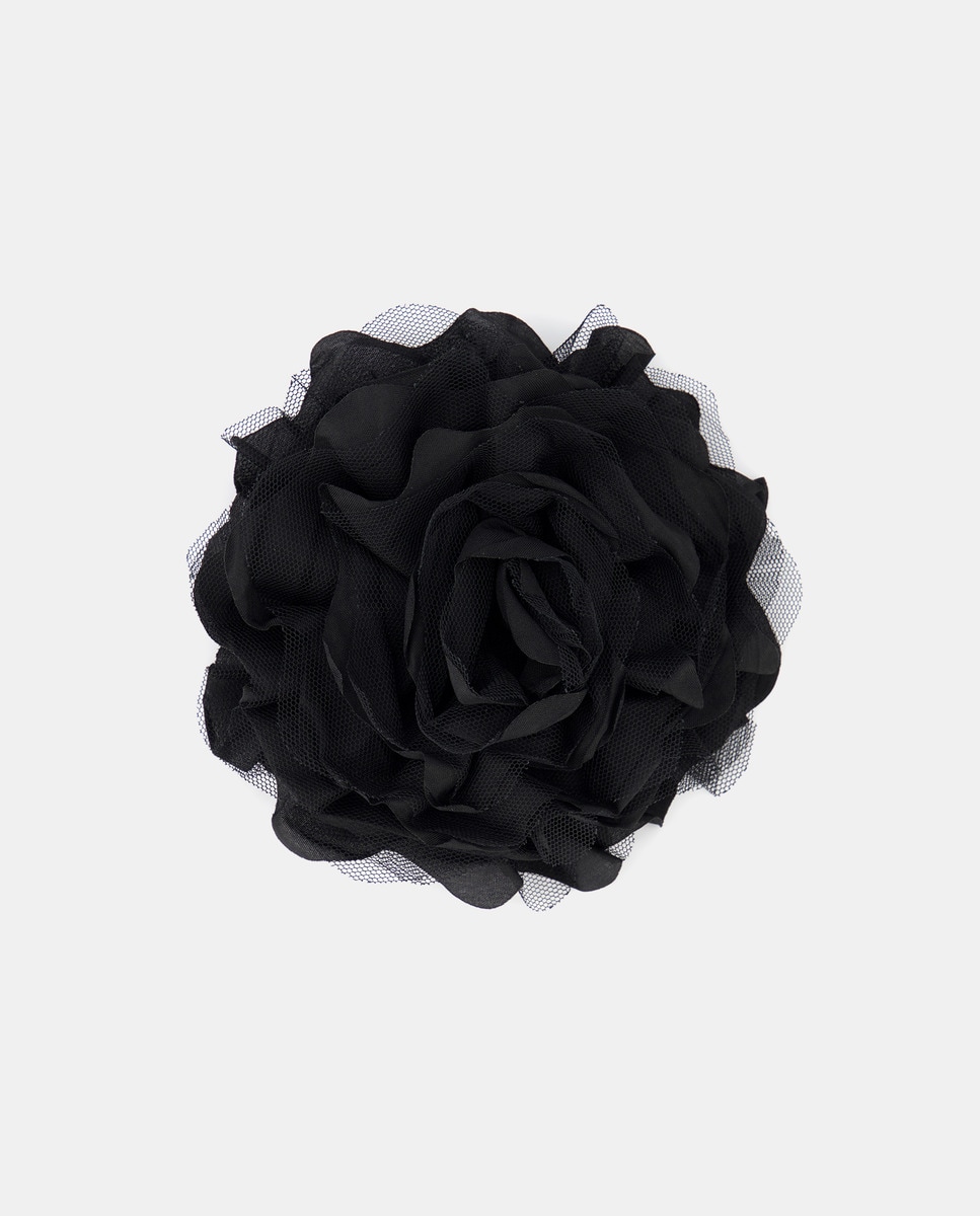 Barrette avec fleur en tulle