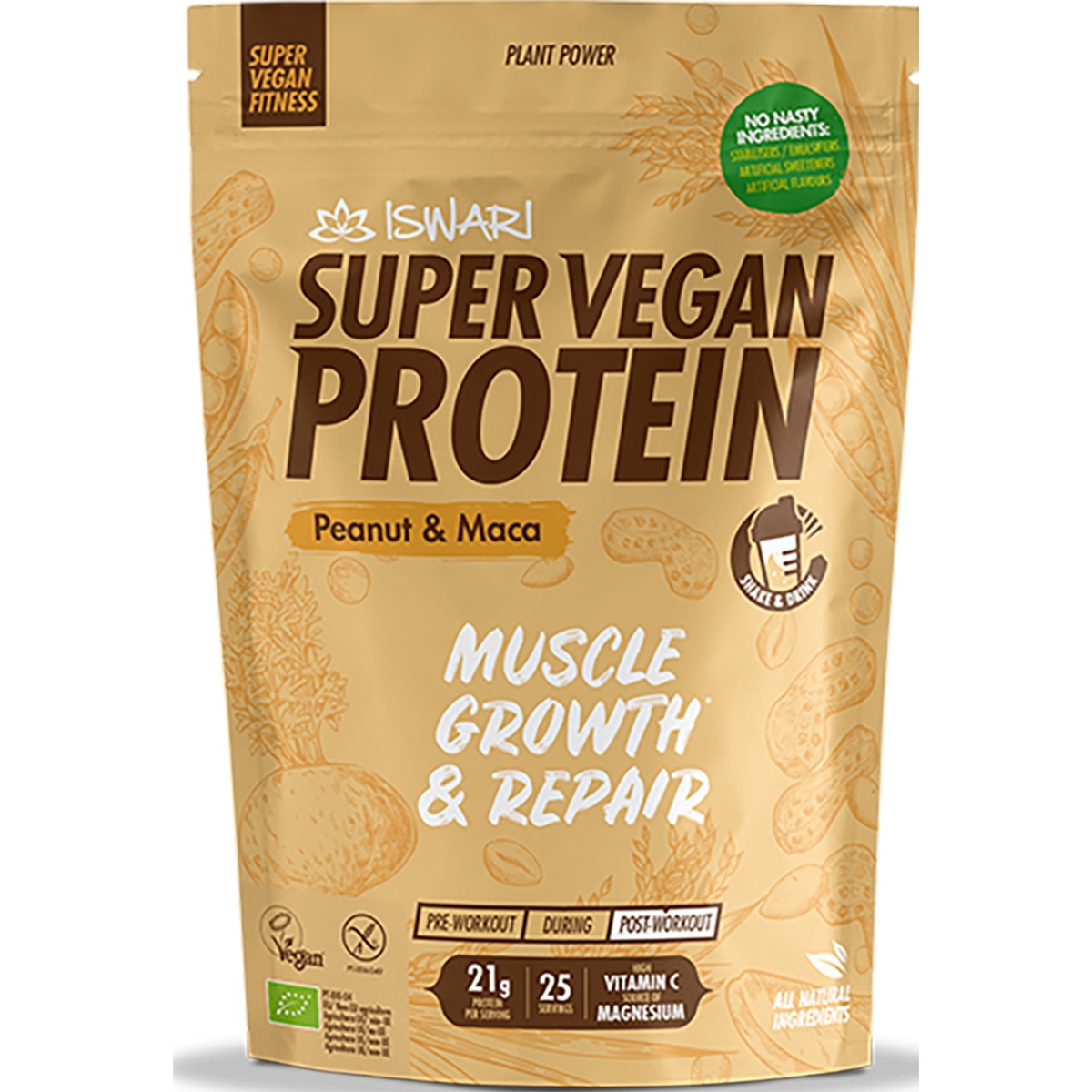 Proteina Vegan de Amendoim e Maçã Bio embalagem 400 g