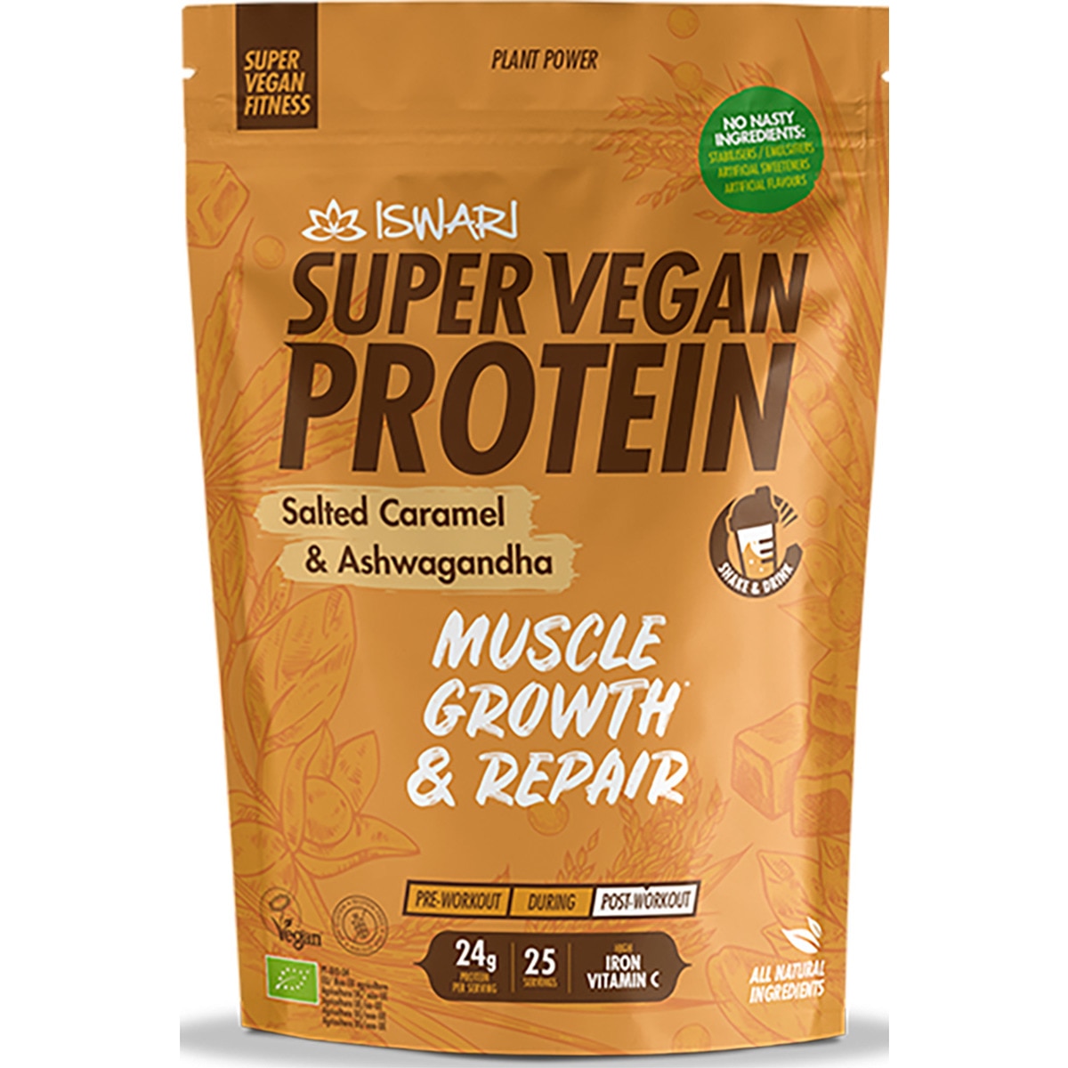 Proteina Vegan de Caramelo Salgado Bio embalagem 400 g