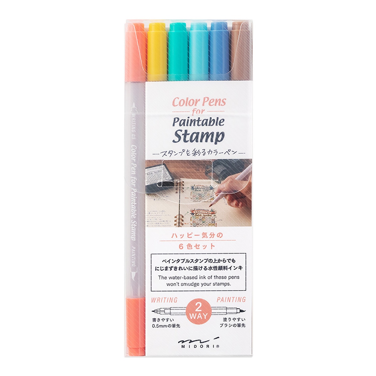 Pack de 6 Marcadores Hapiness de Ponta Dupla - Multicolor Multicolor-1