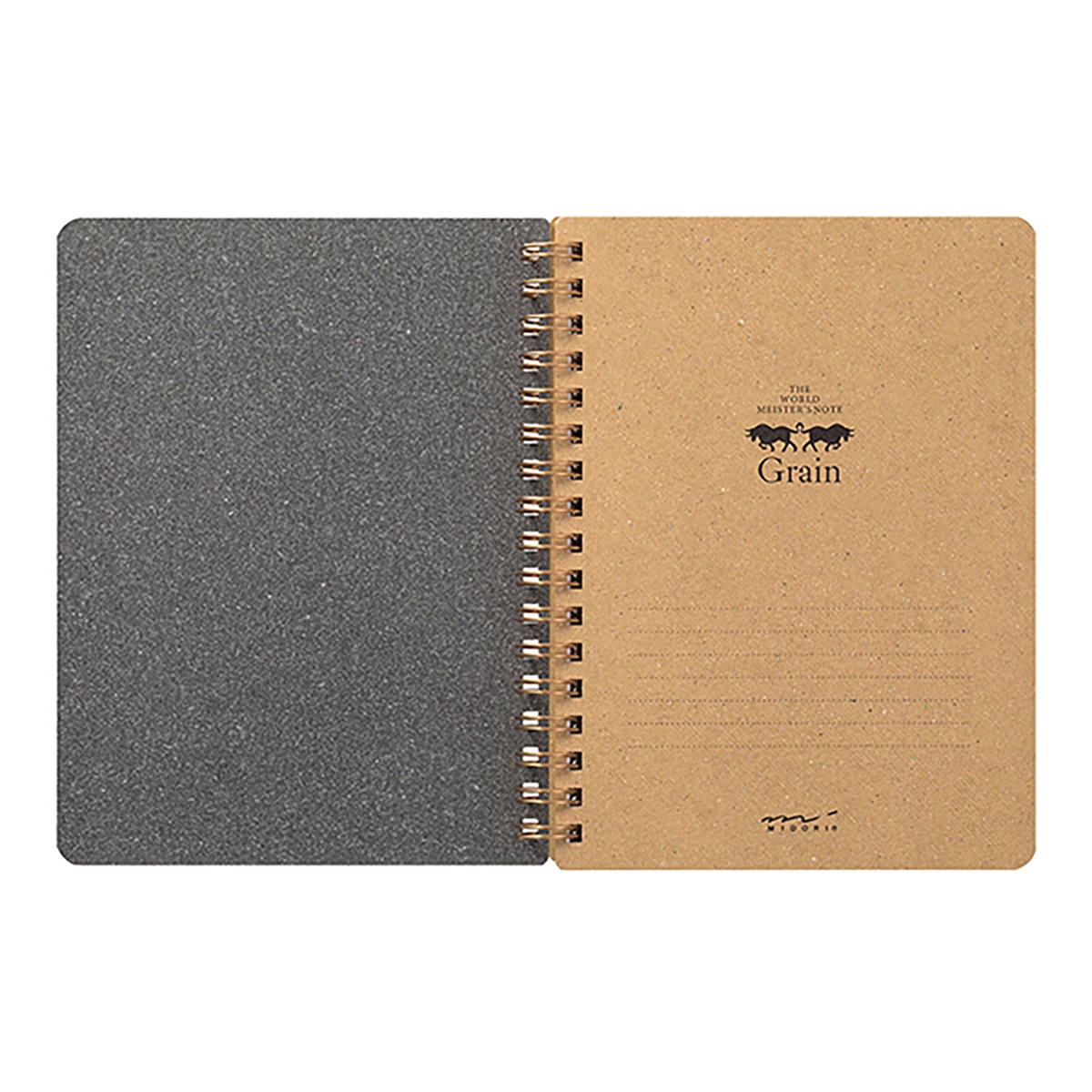 Caderno de Argolas Grain B6 - Preto Preto-3