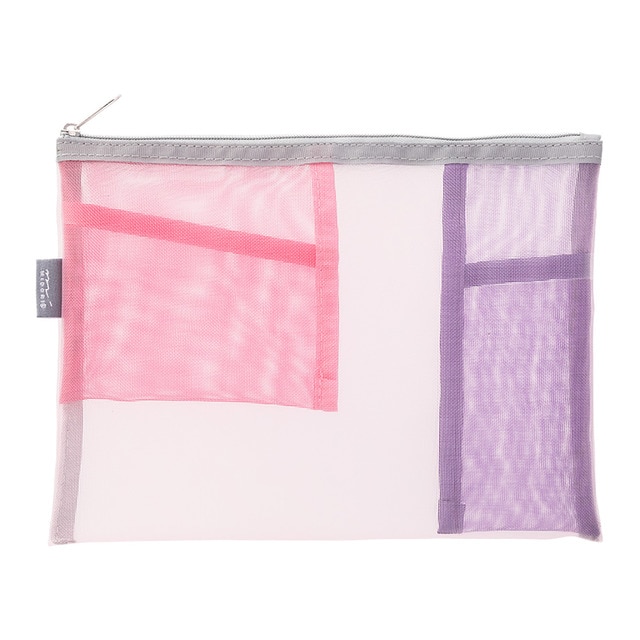 Imagem 0 de Estojo de Malha Plano com Bolsos Interiores - Rosa/Roxo