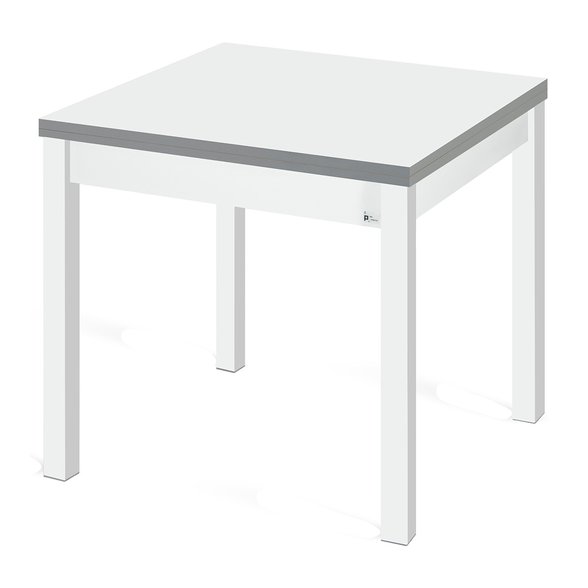 Mesa de Cozinha Dima Extensível com Perna Branca Branco / Cinzento-1