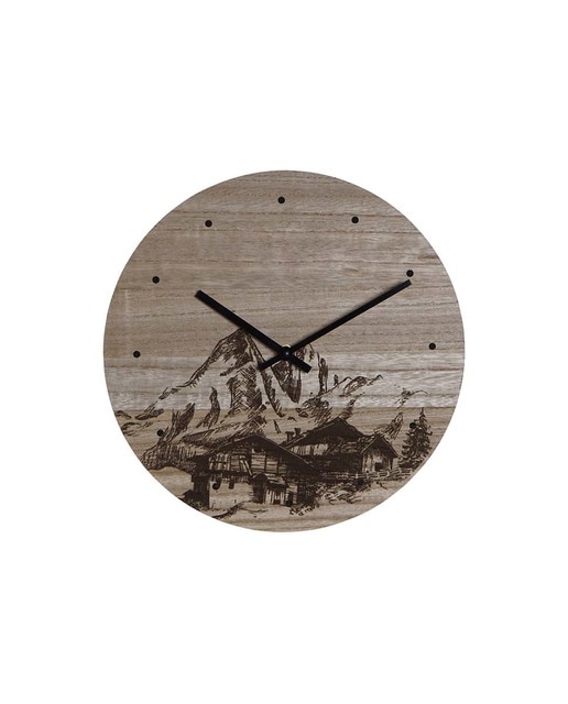 Imagen 0 de Reloj pared mdf montaña negro